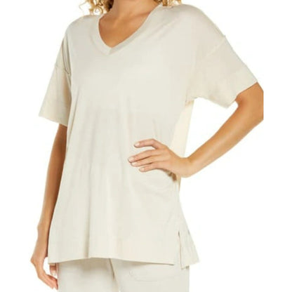 NWT Zella All Day Oversize Silky Soft T-Shirt Size Medium In Beige Pumice