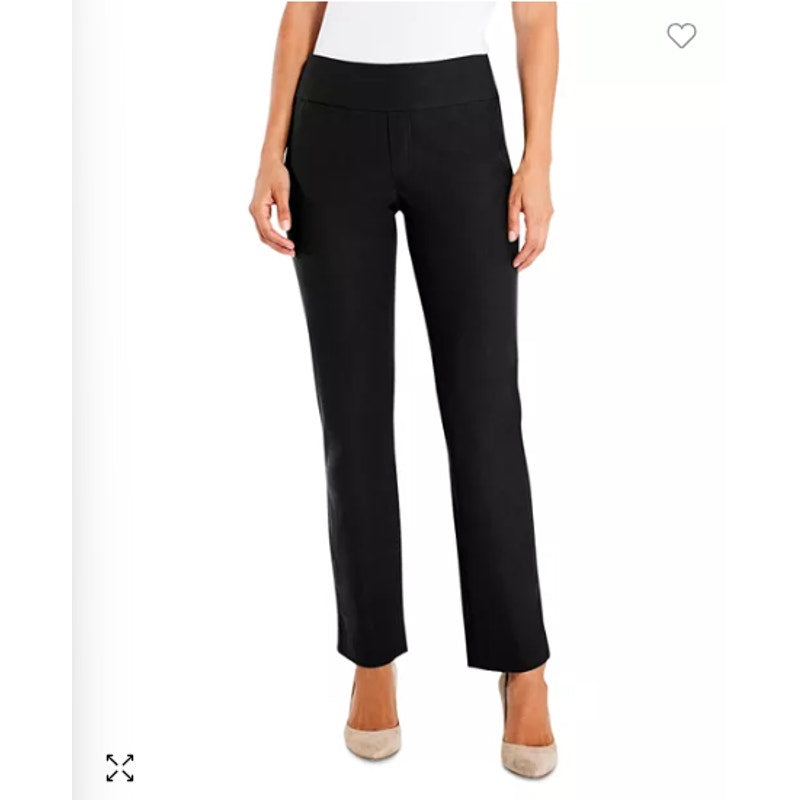 NIC & ZOE new 14p Wonderstretch Slim Straight Pants black pull on ankle leg NEW