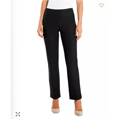 NIC & ZOE new 14p Wonderstretch Slim Straight Pants black pull on ankle leg NEW