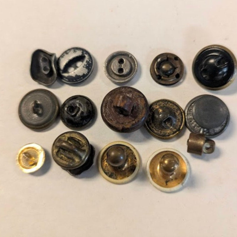 Curated Vintage Button Lot 15 Collector Estate Workwear, Military, Fashion LOT F