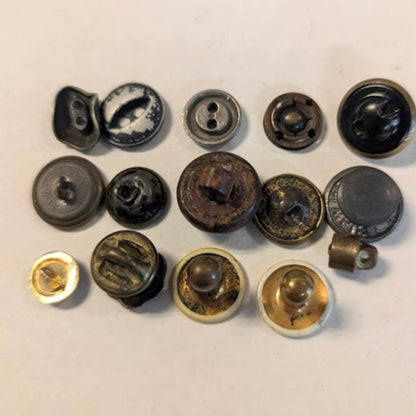 Curated Vintage Button Lot 15 Collector Estate Workwear, Military, Fashion LOT F