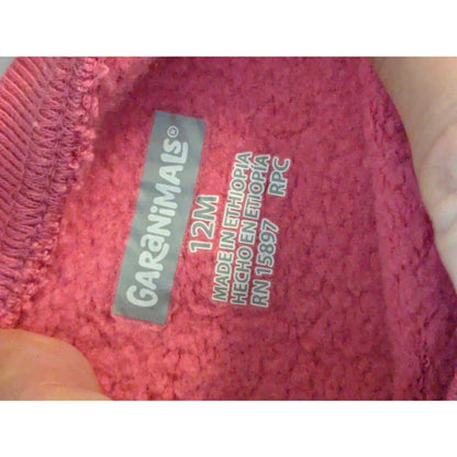 Garanimals Pink Social Butterfly Fleece Sweatshirt Long Sleeve Pullover Top 12M