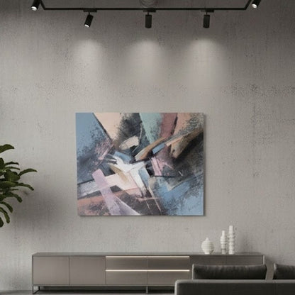 Vanguard oil painting Textured abstract oil acrylic Original LEE REYNOLDS 1970s