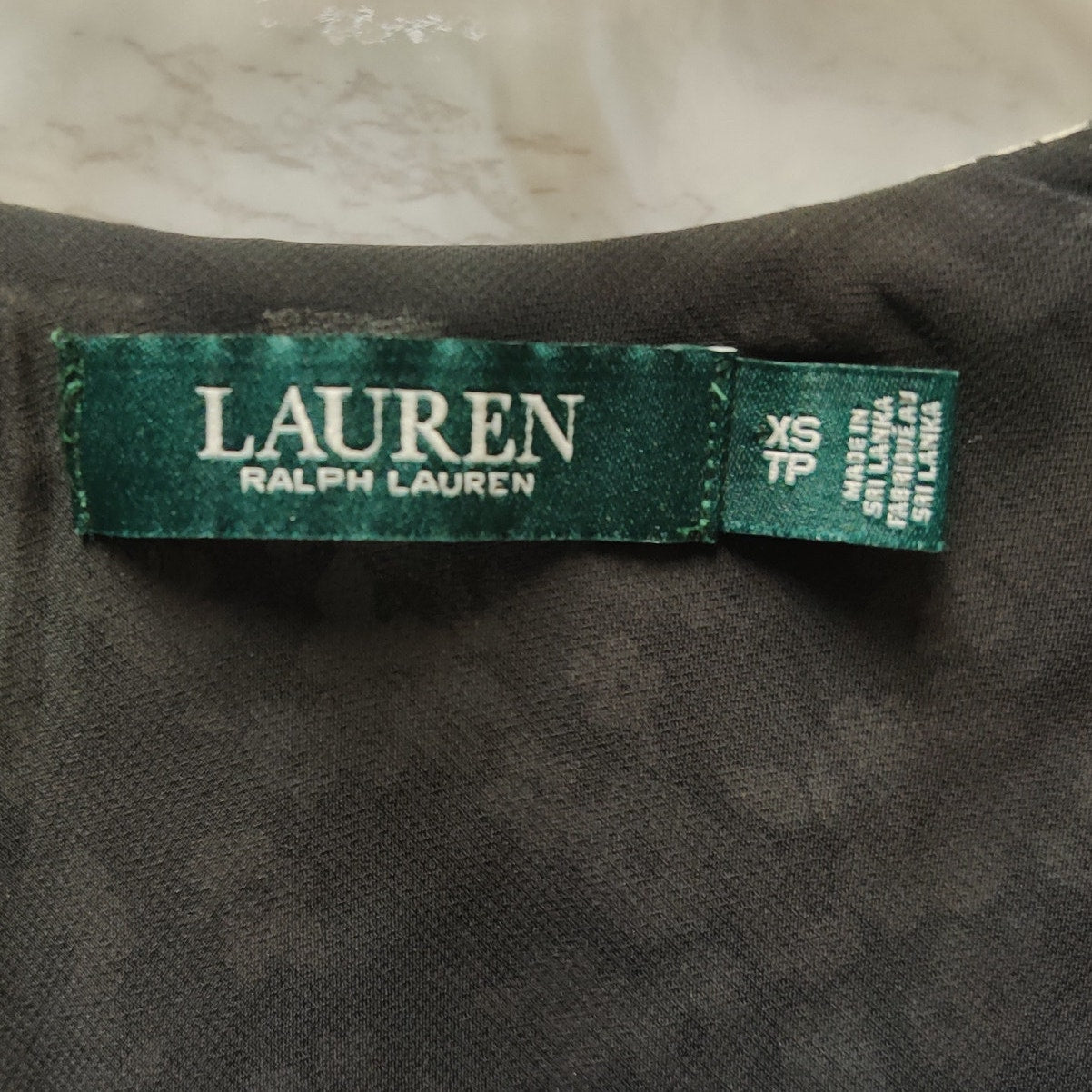 Lauren Ralph Lauren Floral Flutter Sleeve V Neck Blouse Black White Chiffon XS