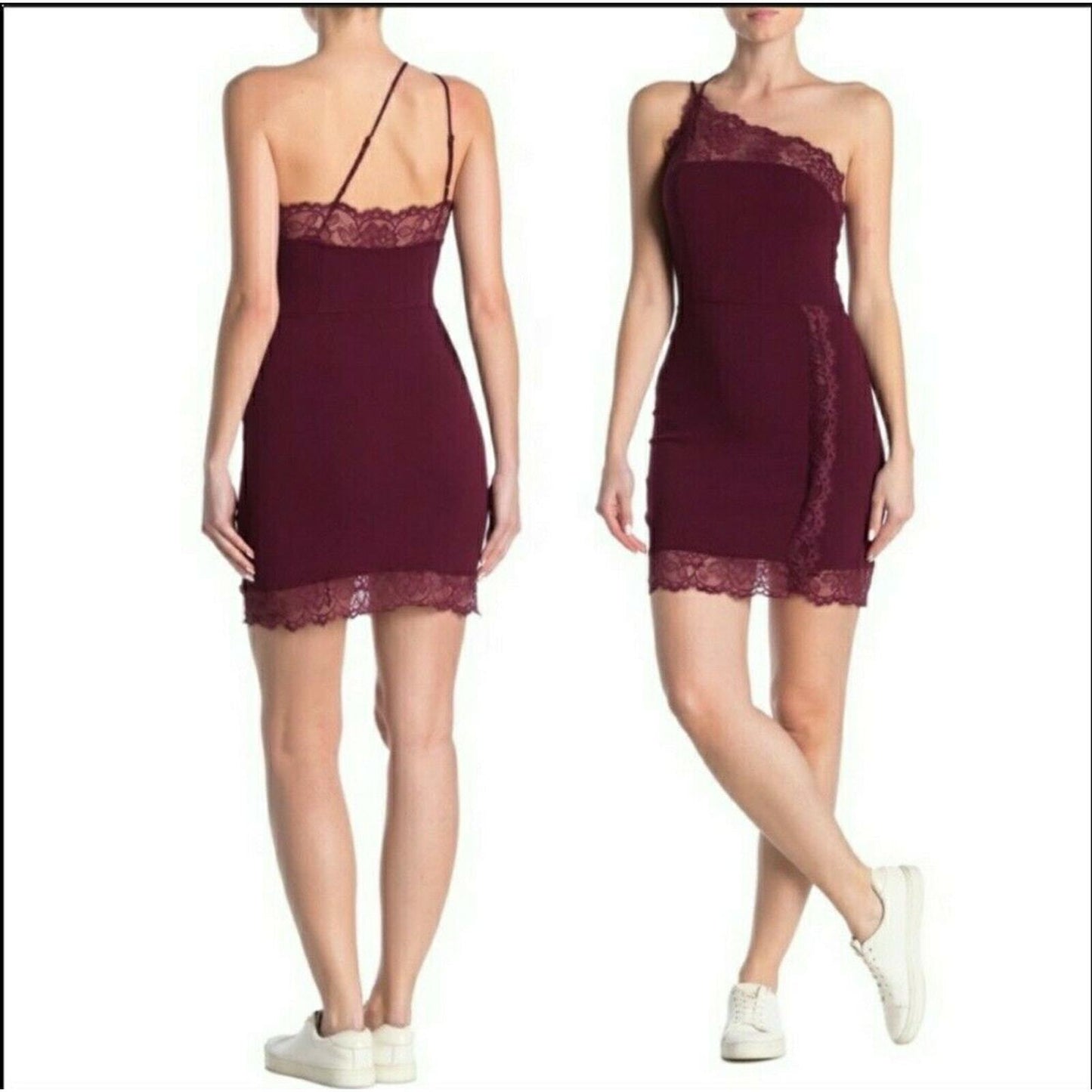 Free People Premonitions WINE Bodycon Slip dress Vetiver Bloom New $88 Small