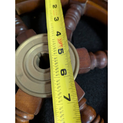 Vintage 20" wood and brass Ship Steering Wheel Fishing Boat Nautical Beach Deocr