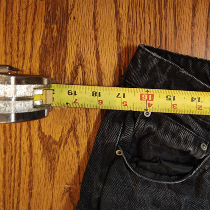 Indigo Rein Black Distressed 30x31 Rhinestone Jeans Y2K Goth Punk Denim Pants 13