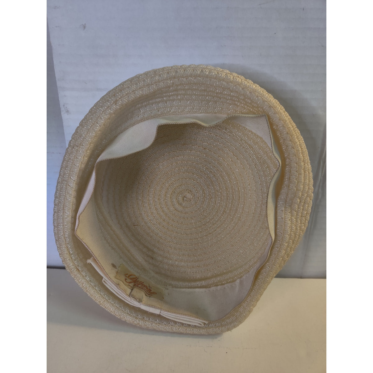 Vintage Cellulose Hat Gayarn by Slocum Cream Pillbox