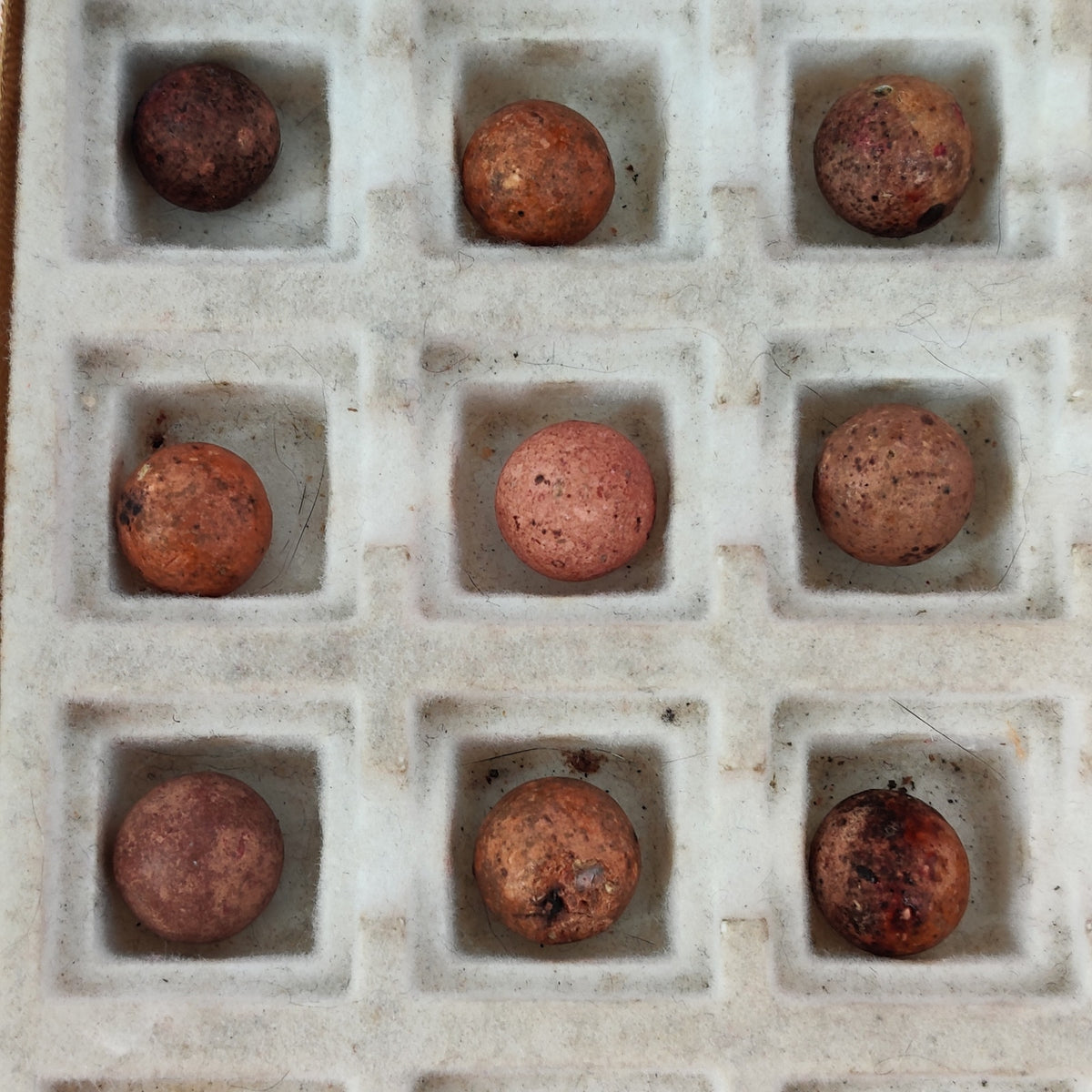 Antique German Handmade Clay Marbles Bulk Job Lot of 36 Player Size 9/16" #H1