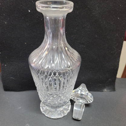 Vintage cut glass EAPG Decanter with glass etched stopper Barware liquor MCM