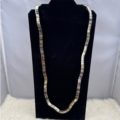 Vintage Dark Bronze Flexible Snake Coil Statement Sautoir Necklace bracelet 36"