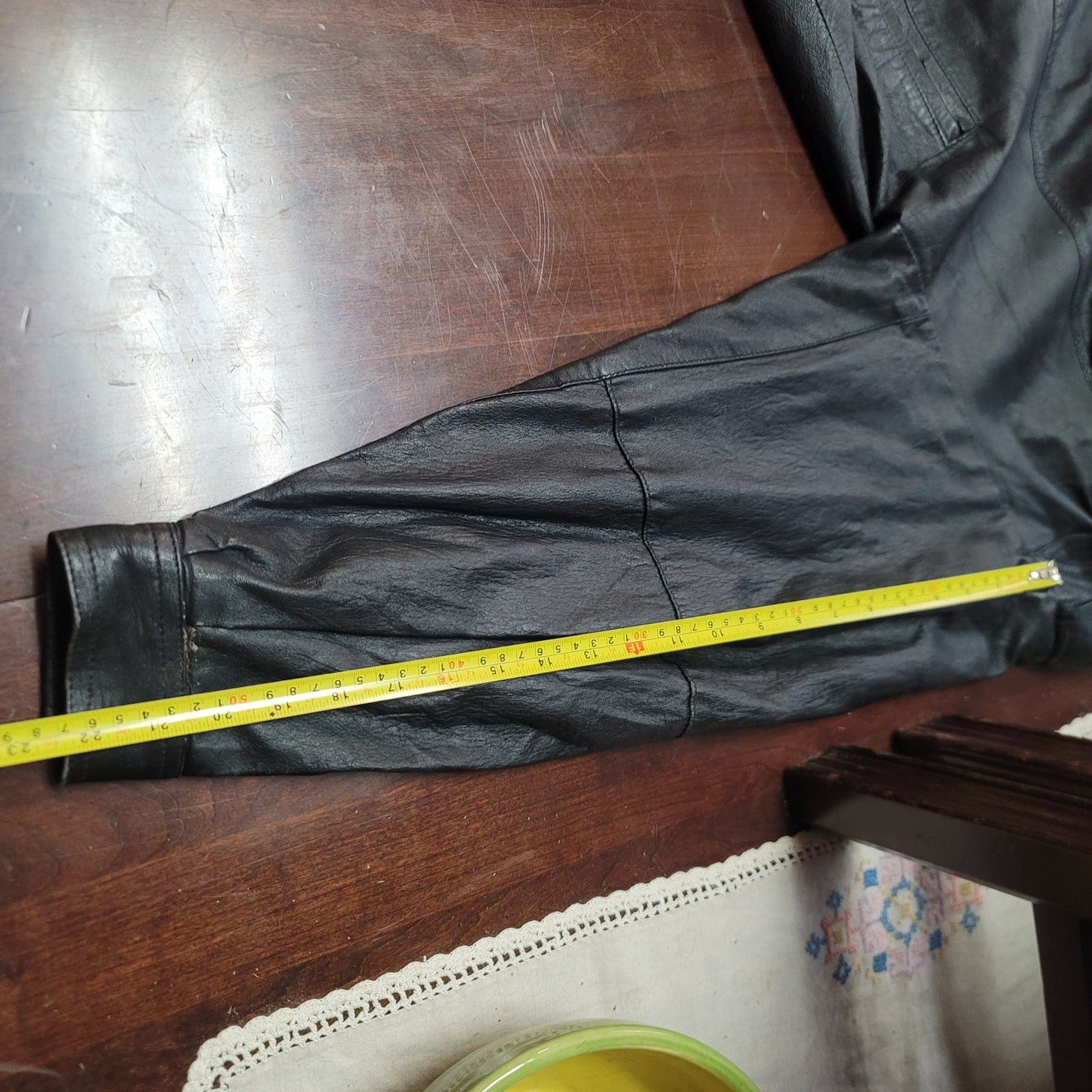 Leatherman Vintage 1980s Black leather Jacket Wing Sleeve Snaps Pockets