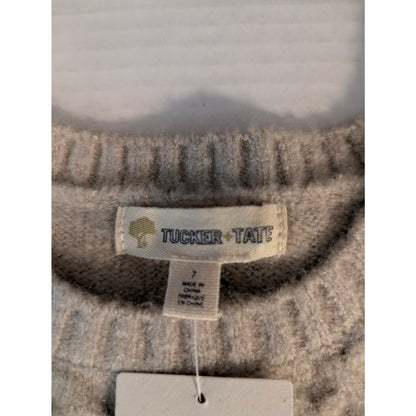 NWT Tucker + Tate Textured Knit Oatmeal Heathered gray Sweater (Size 7)
