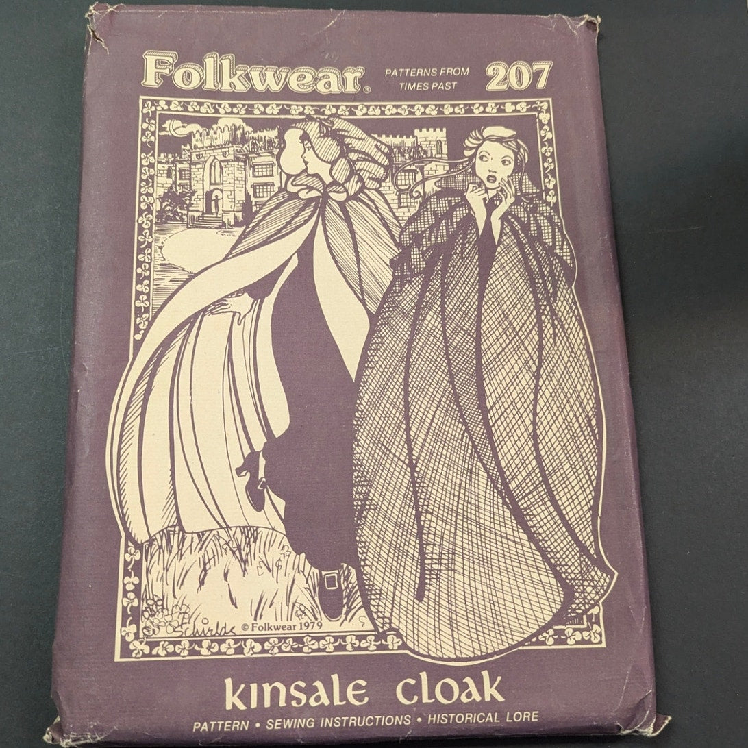 Vintage Folkwear 207 Kinsale Cloak Sewing Pattern 1970s Irish Cape & Hood