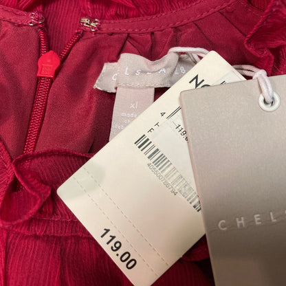 Chelsea28 Cutaway Shoulder Mini Dress XL/Extra Large Pink Cerise/Cherry Red NEW