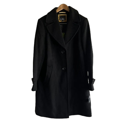 Sam Edelman Women's Single Breasted Walker Long Wool Coat Black SIZE 4 NWT SMALL