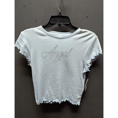 BP. Women's Blue Cashmere Angel Lettuce Edge Crop Top NWT Size Medium