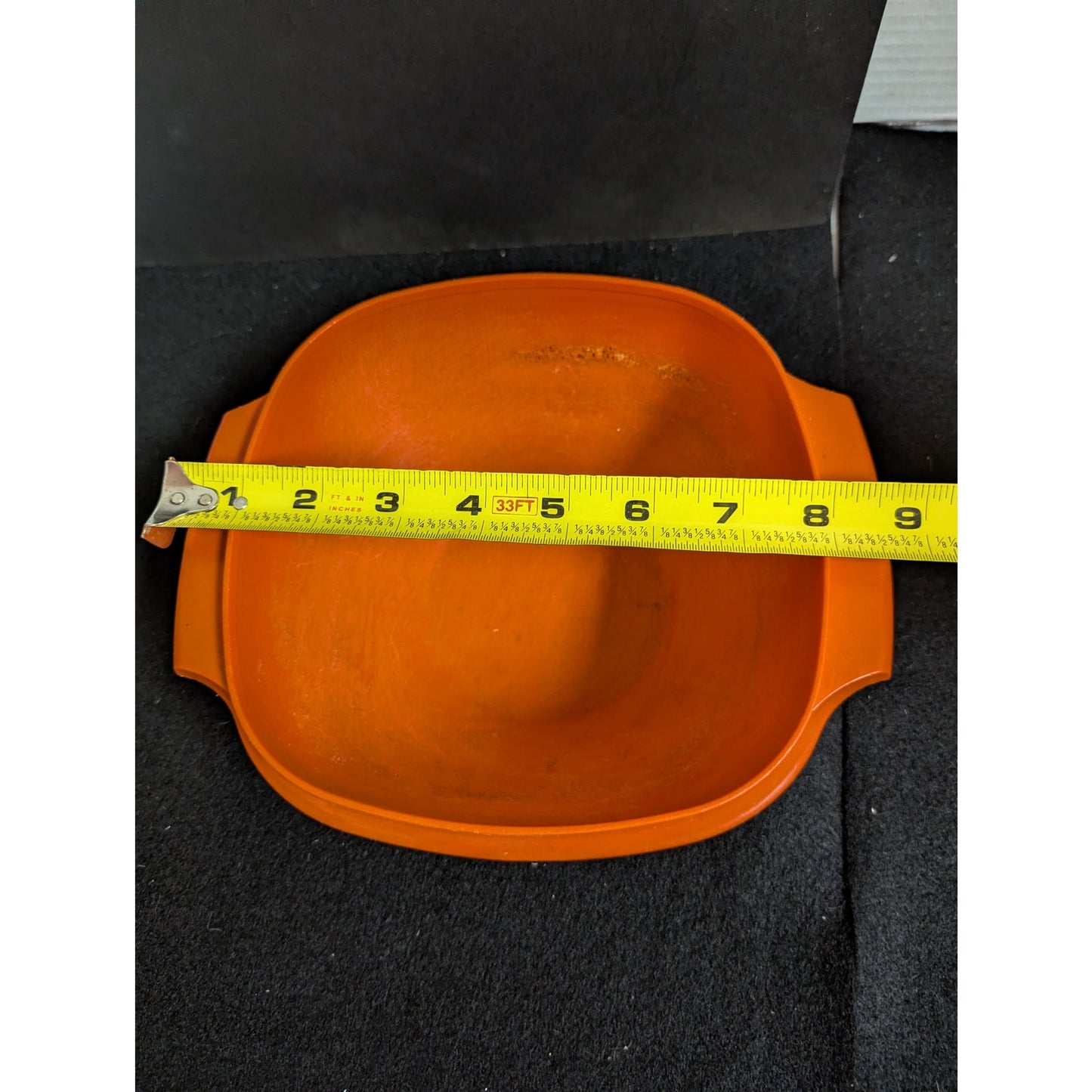 Vintage Tupperware Orange Servalier Square Mixing Bowl NO LID