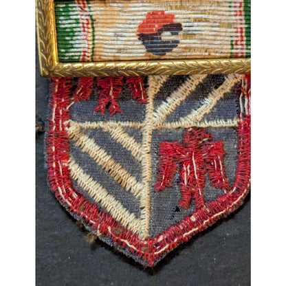 WWII European Theater Bullion Shield Patch & Framed Citation Ribbon Insignia