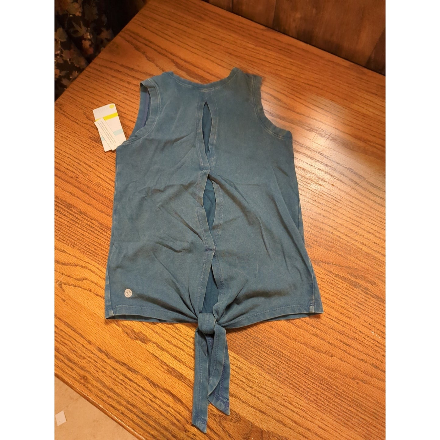 .Zella Blue Ceramic Tie-Back Active Tank Top Size Youth Small NEW Activewear