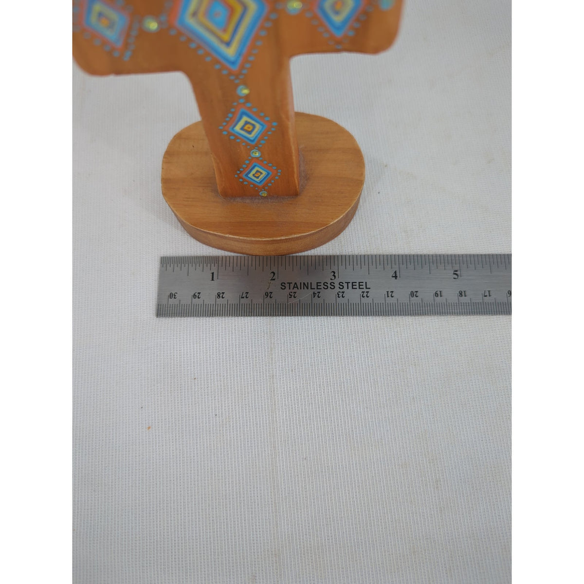 Natural Life Bohemia Hand Painted Standing Wooden Cross Folk Art Southwest Style