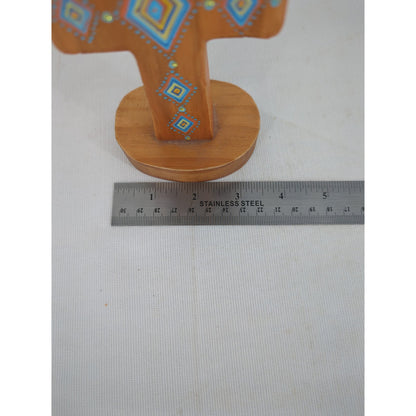 Natural Life Bohemia Hand Painted Standing Wooden Cross Folk Art Southwest Style