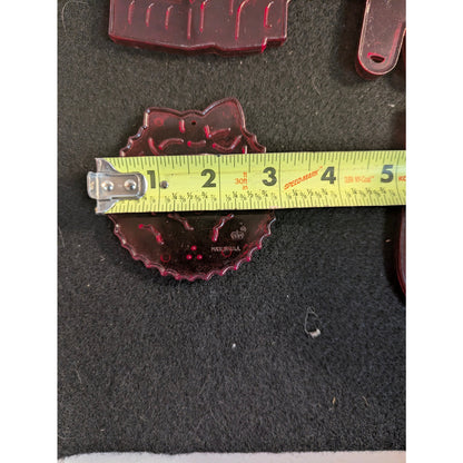 Vintage Red Plastic Christmas Cookie Cutters Lot of 6 Hallmark USA
