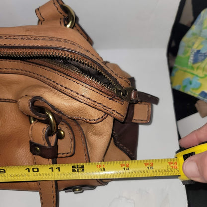 Fossil Brown leather purse handbag Preowned Shoulder bag aged