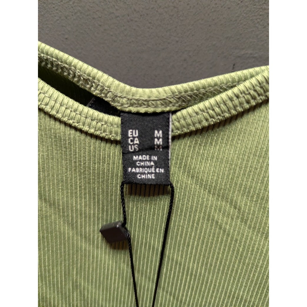 Vera Moda Sage Green Tank top ribbed Size Medium layering NEW