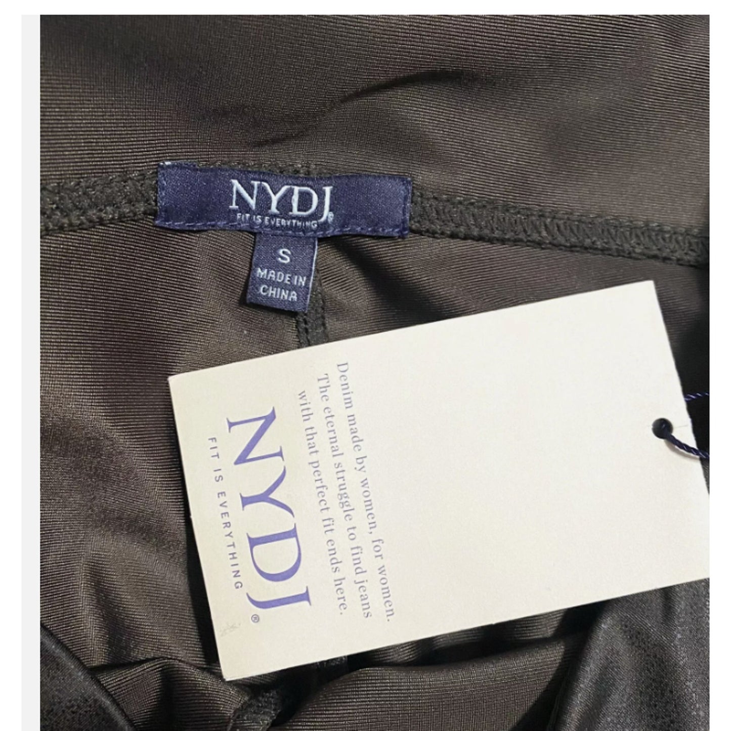 NEW NYDJ Espresso Brown Coated Faux Leather Stretchy Pants Leggings SMALL TRAVEL