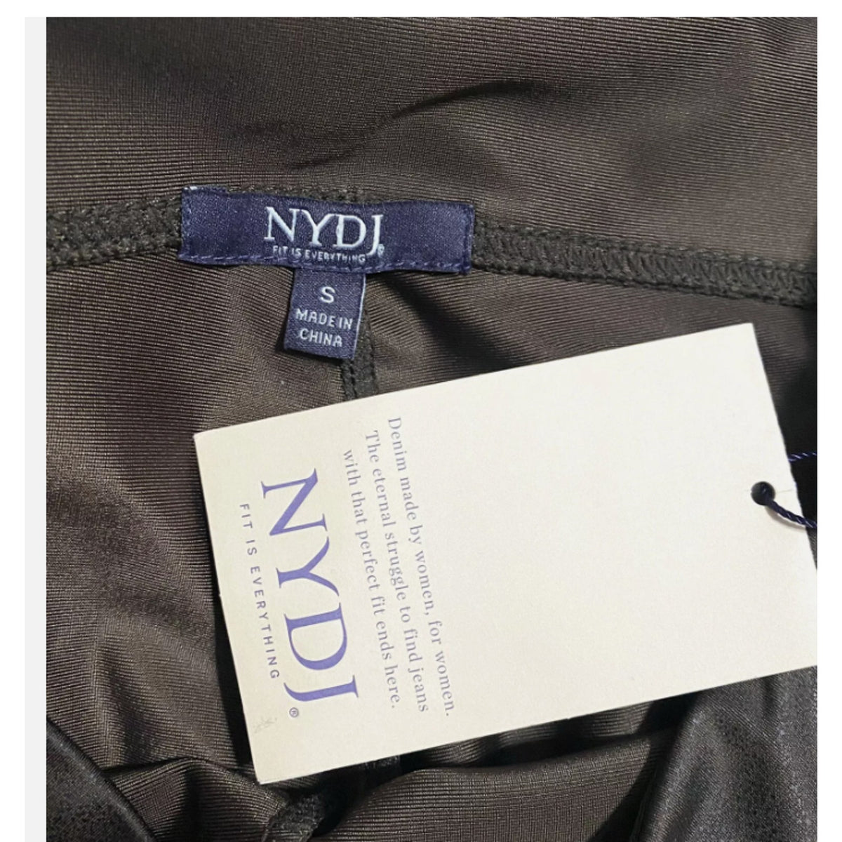 NEW NYDJ Espresso Brown Coated Faux Leather Stretchy Pants Leggings SMALL TRAVEL