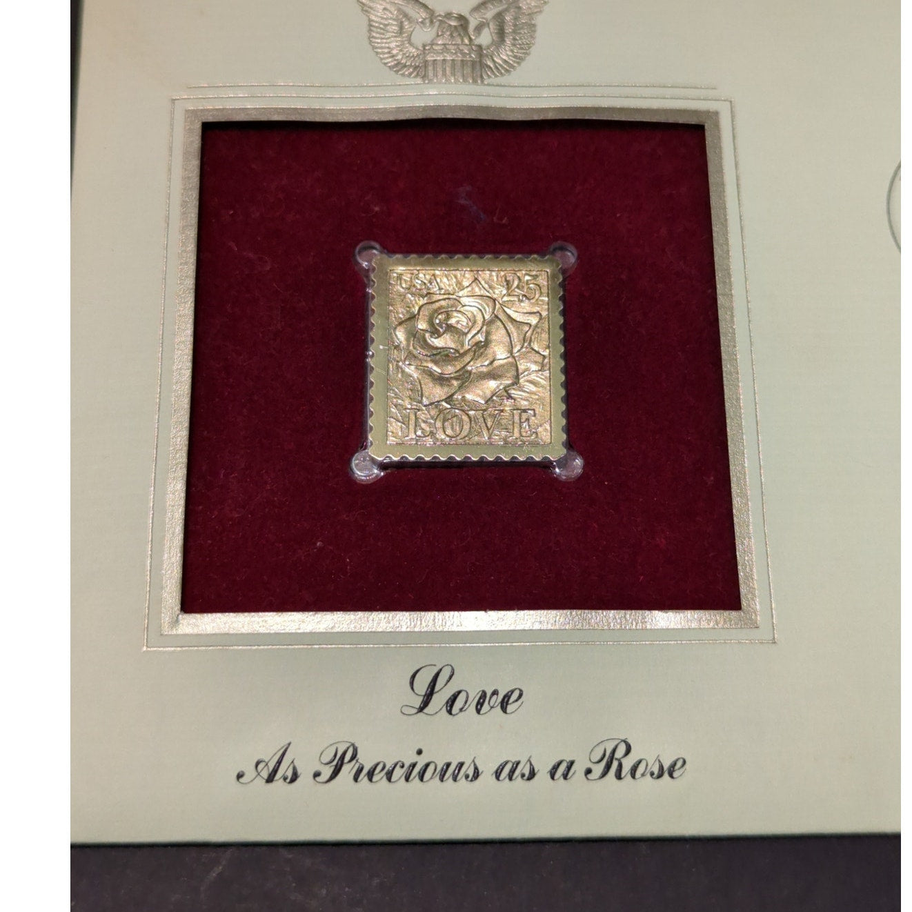 Golden Replicas of United States Stamps Collectible 22kt Gold 1988 LOVE