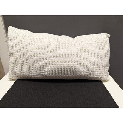 DKNY 11" x 22" Refresh Eyelet White Decorative Bed Pillow NEW