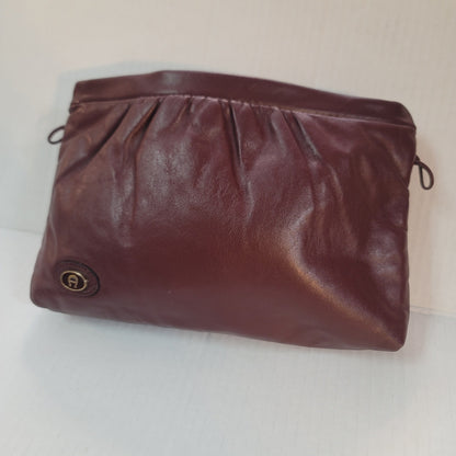 Etienne Aigner Burgundy Wine Clutch with Mirror No shoulder strap