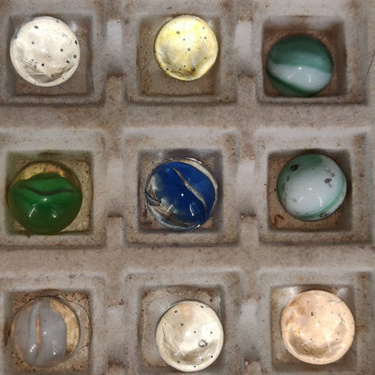 Vintage Glass Marbles Bulk Job Lot Collection 9/16" Player Size #L4 Mixed 36