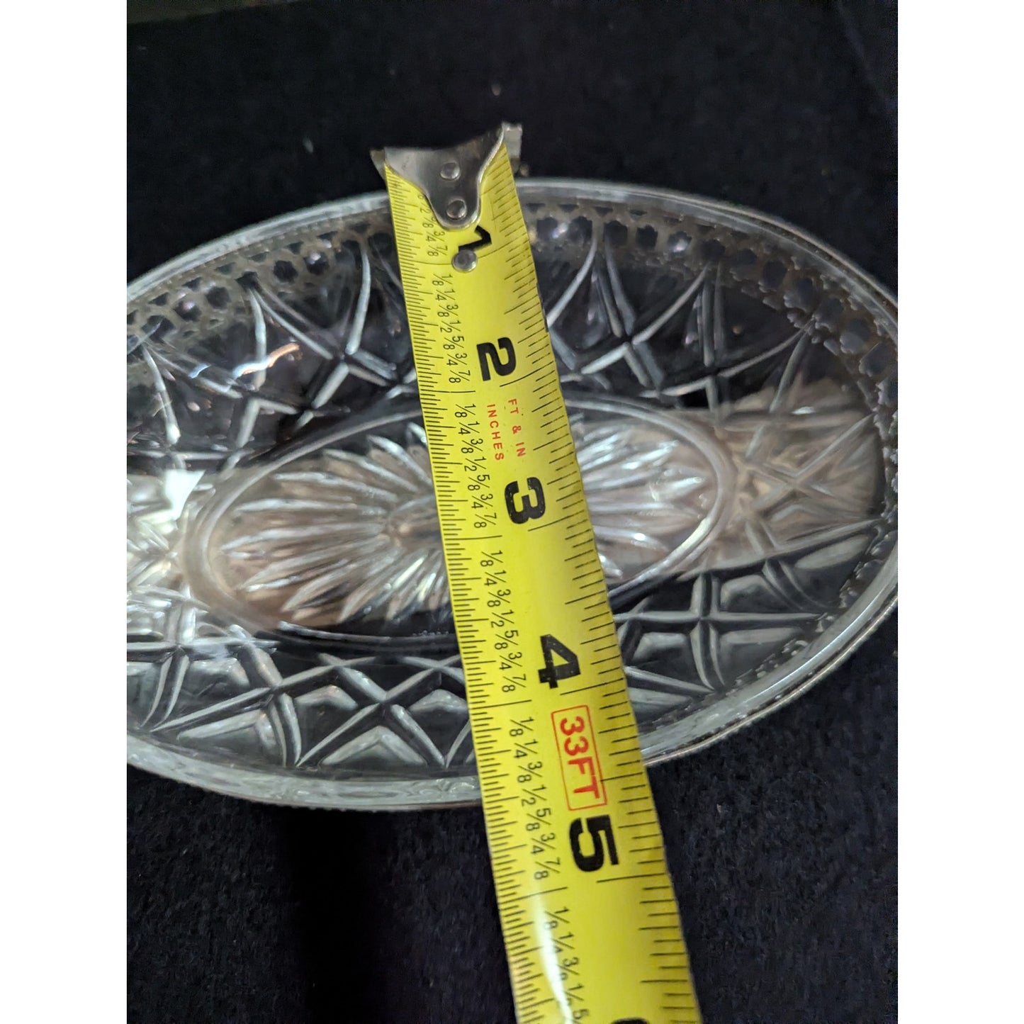 Vintage Cut Glass & Pierced Silverplate Relish Dish Set