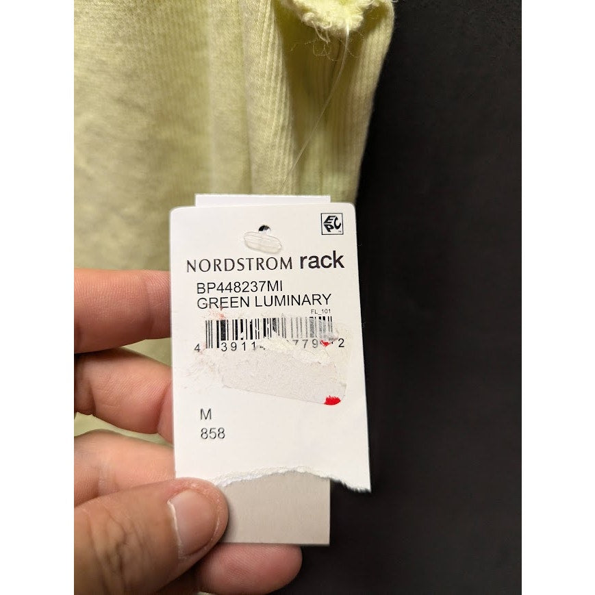 BP. Women's MEDIUM Square Neck Sleeveless Thong Bodysuit Green Luminary ribbed