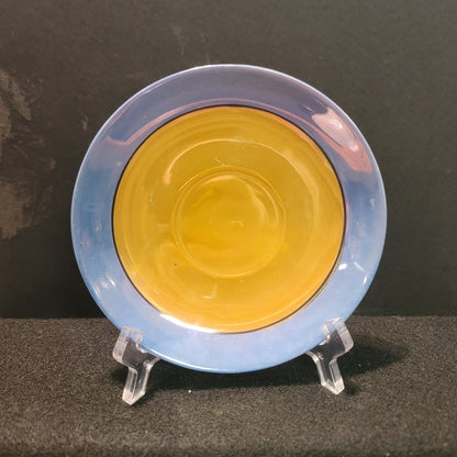 Takito Golden Orange Blue Lusterware Vintage Japanese Teacup and Saucer