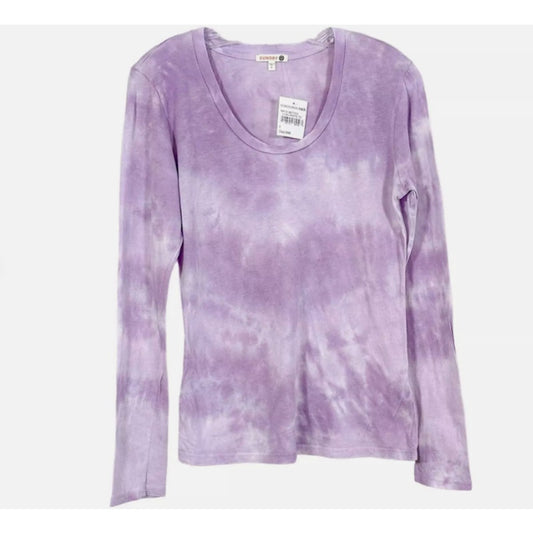Sundry Purple and White Tie Dye Long Sleeve T-Shirt, NWT, Small, MSRP $79