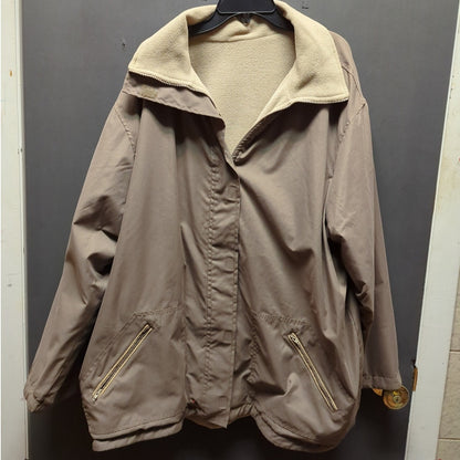 Outbrook Woman Tan Full Zip Jacket Fleece Lined Gorpcore Minimalist Size 1X