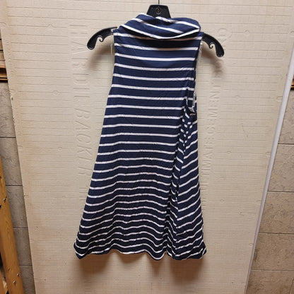 Socialite Cowl Neck Swing Dress Blue White Striped Pockets Size XS NEW Casual