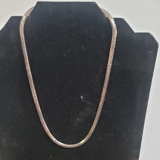 Vintage Silver marked Milor 925 Necklace Serpentine Marked  Made Italy 8"