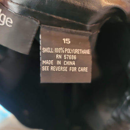 Outer Edge Womens Black Faux Leather Pants Size 15 / XL  PreOwned