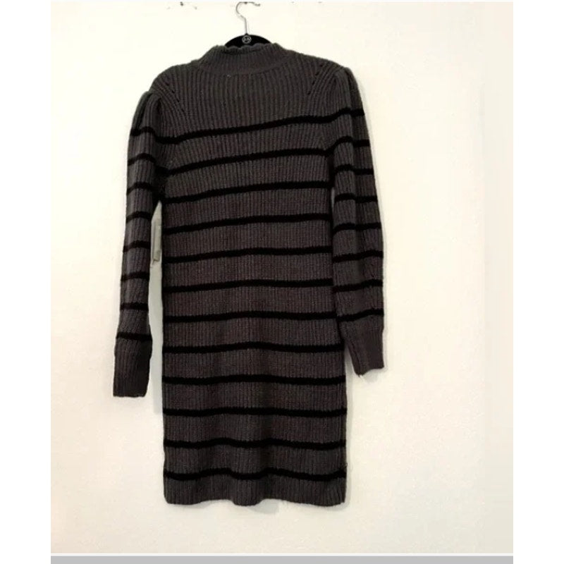 RD Style Size XS SweaterDress long sleeve Charcoal Gray Black Stripe NEW winter