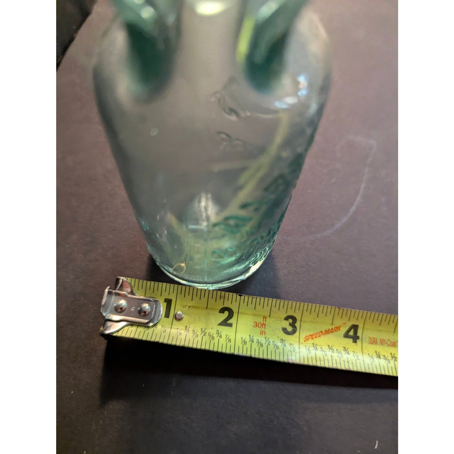 Antique Codd Neck Glass Soda Bottle Aqua Embossed Crown M&S Works Worksop