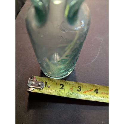 Antique Codd Neck Glass Soda Bottle Aqua Embossed Crown M&S Works Worksop
