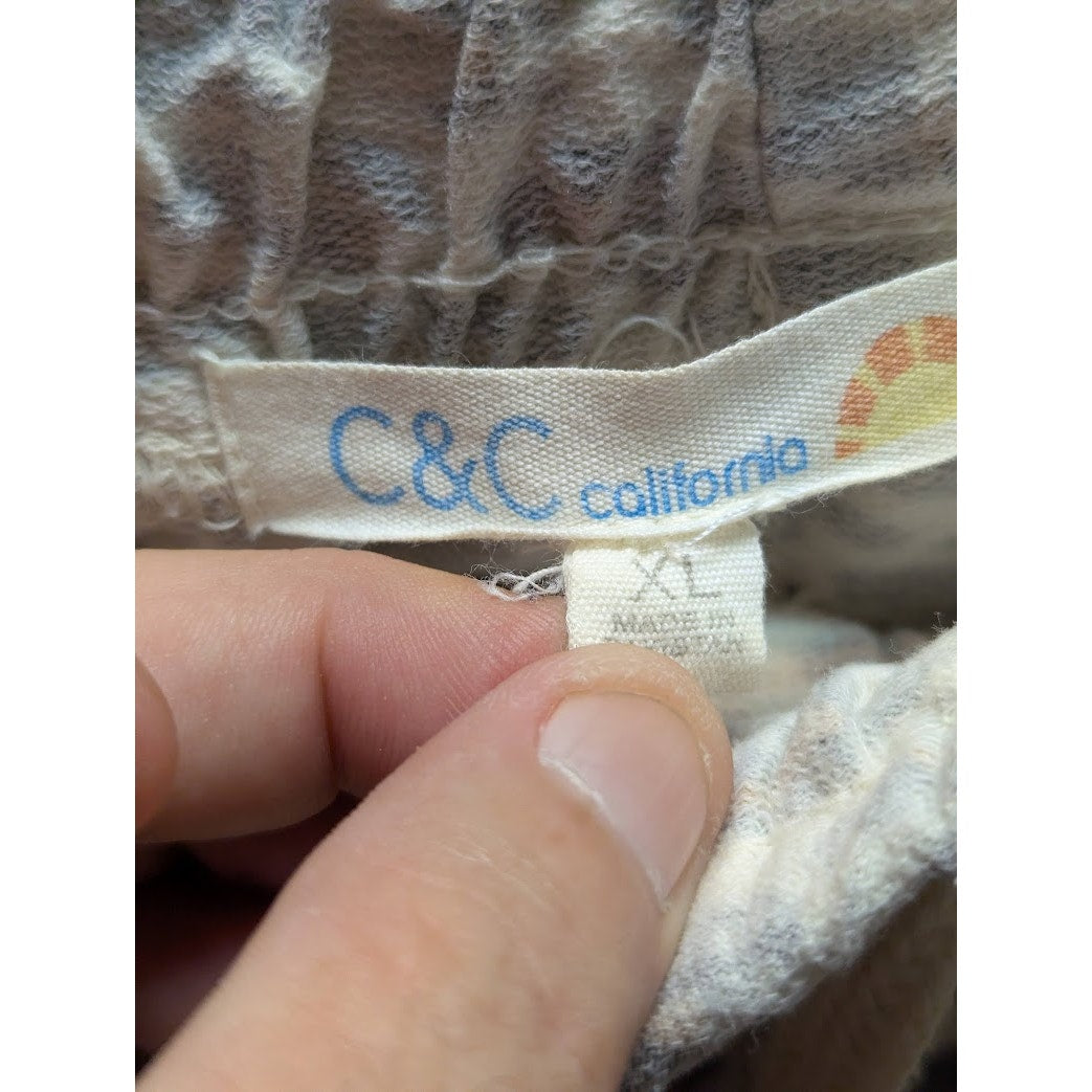 C&C California NEW pajama bottoms drawstring waist Size XL Cheetah Print Animal