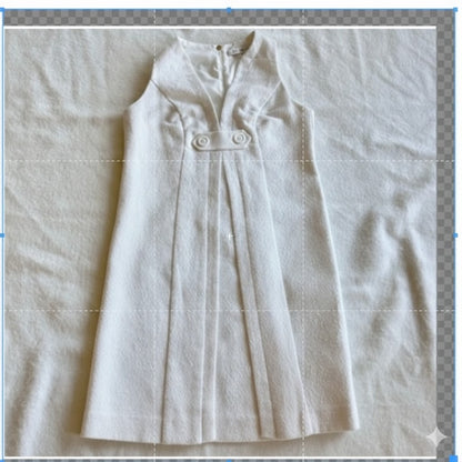 TRINA TURK Classic White Shift Mini Dress Size 2 Summer NEW Textured VNeck