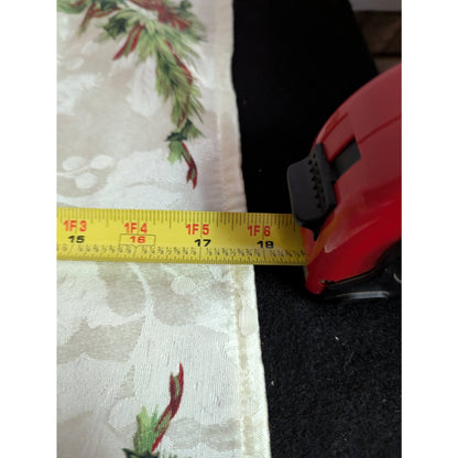 Vintage Set of 8 Christmas Holly Jacquard Cloth Napkin Tea Towel 18x18