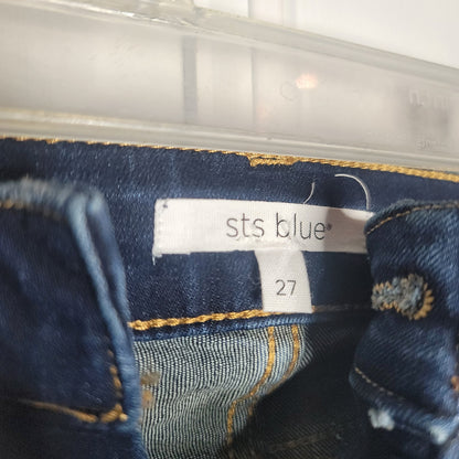 STS Blue Stretch 10" High Rise ELLIE Ankle Skinny Jeans Button & Zip Fly 27 NEW